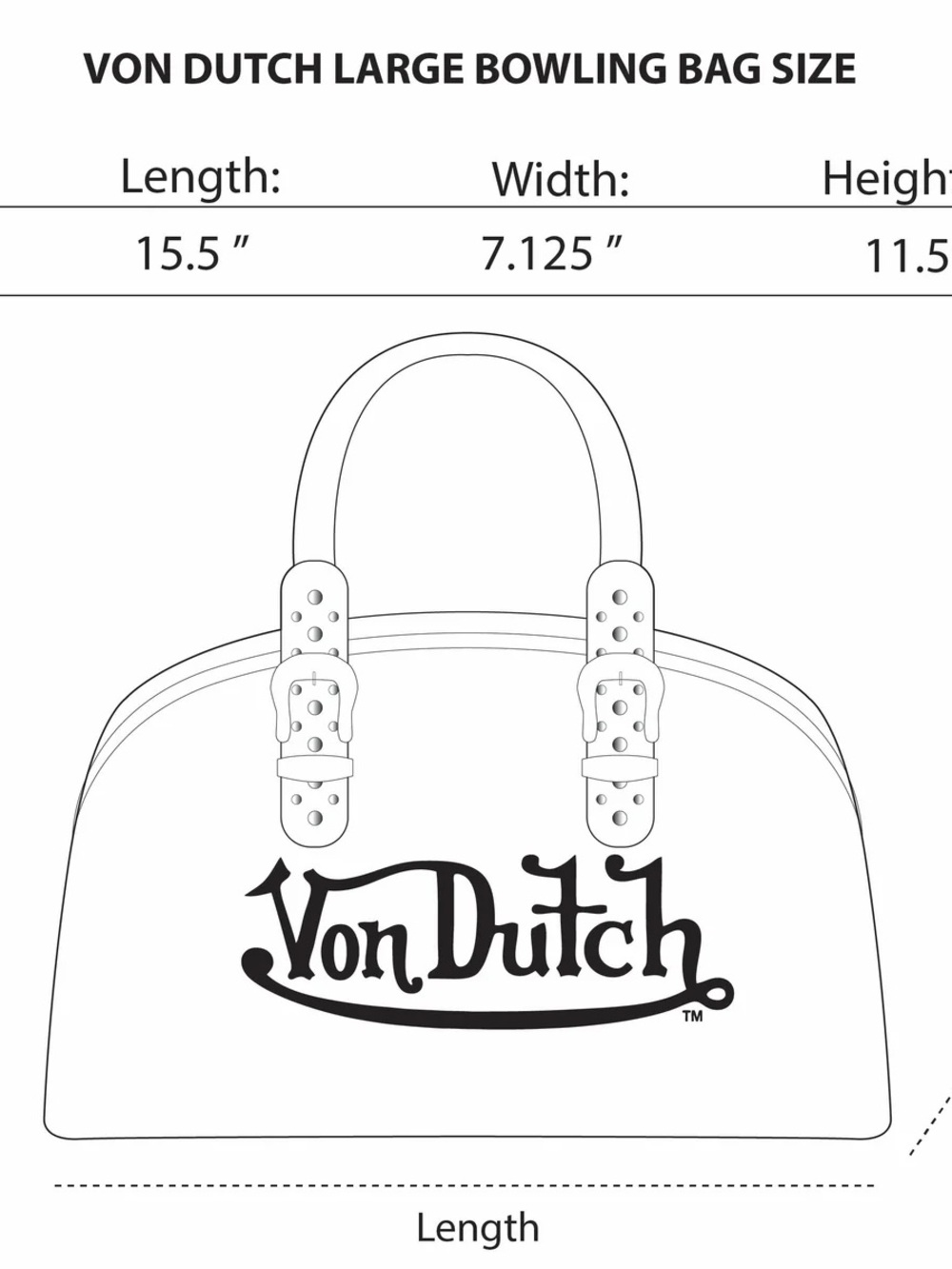 New Von Dutch Denim Duffle Bag with Tan Accents. NWOT - Picture 5 of 5